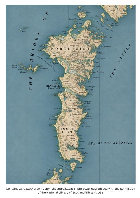 Historic map image of the outer hebrides