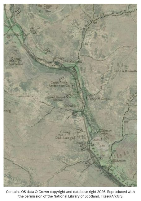 Historic map image of Kildonan on the northern pilgrimage way