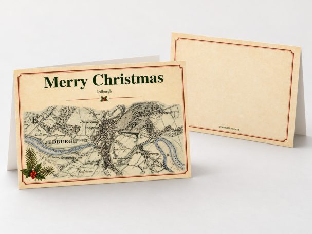 Historical map inspired christmas card from Jedburgh