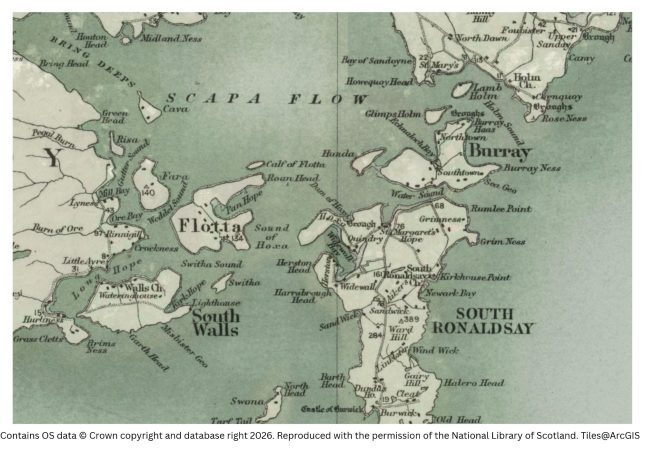 Historic map image of St Margarets hope on the northern pilgrimage way