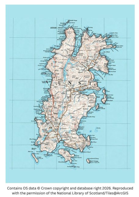 historic map image of shetland isles