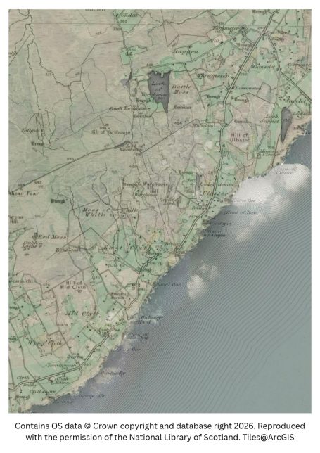 historic map image of whaligoe on the northern pilgrimage way