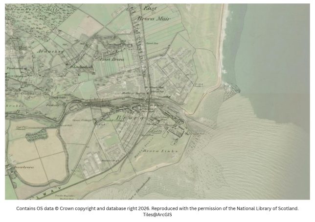 Historic map image of Brora on the northern pilgrimage way