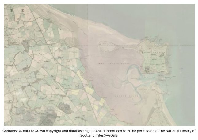 historic map image of fenwick to holy island
