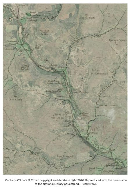 historic map image of kildonan on the northern pilgrimage way