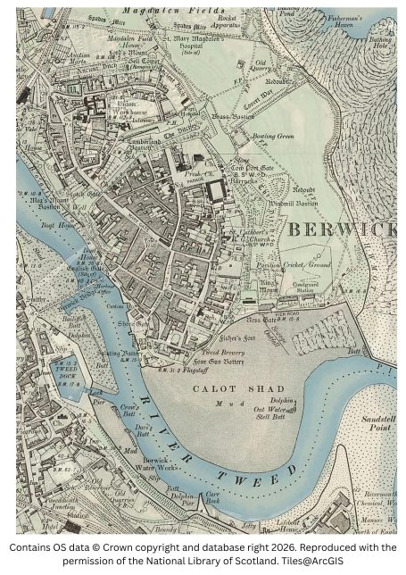 historic map image of berwick upon tweed