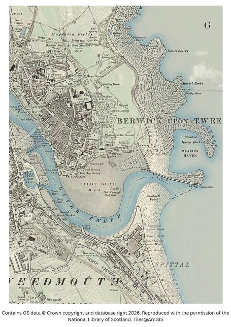 historic map image of berwick upon tweed