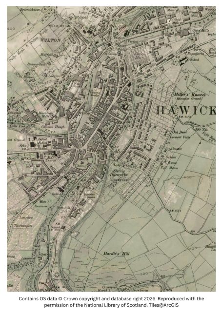 historic map image of hawick