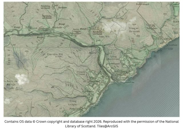 historic map image of helmsdale on the northern pilgrimage way