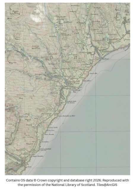 Historic map image of dunbeath on the northern pilgrimage way