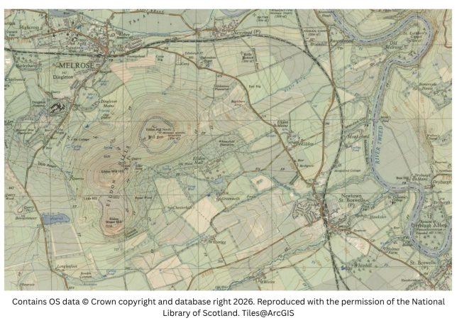 historic map image of melrose and st Boswells
