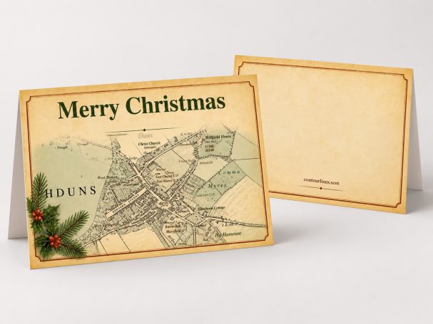Historic map inspired christmas card from Dunse