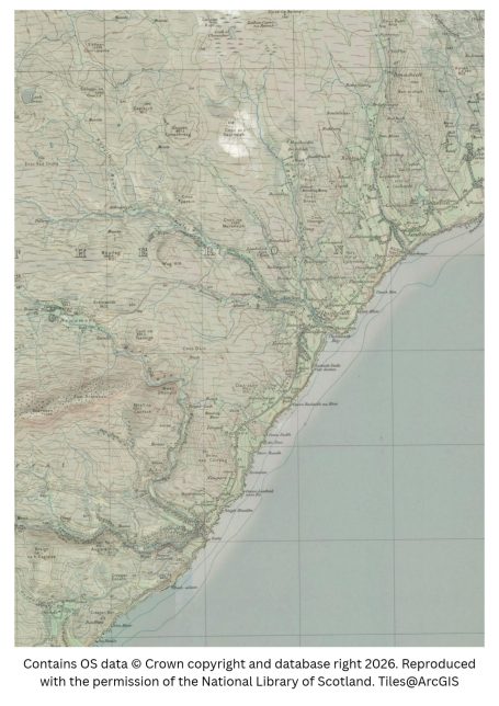historic map image of dunbeath on the northern pilgrimage way