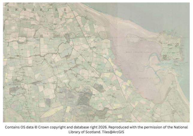 historic map image of fenwick to holy island