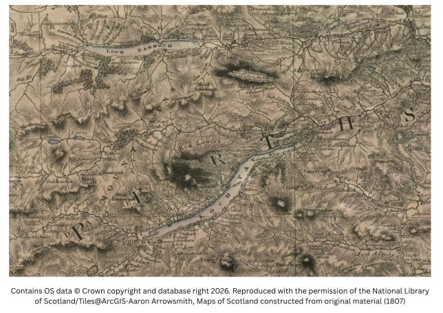historic image of the central scottish highlands