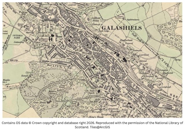 historic map image of galashiels