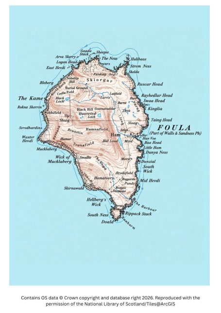 Historic map image of the shetland isles