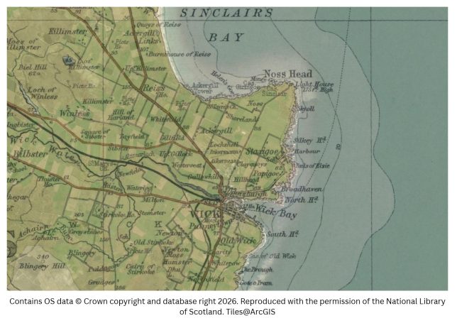 historic map image of wick on the northern pilgrimage way