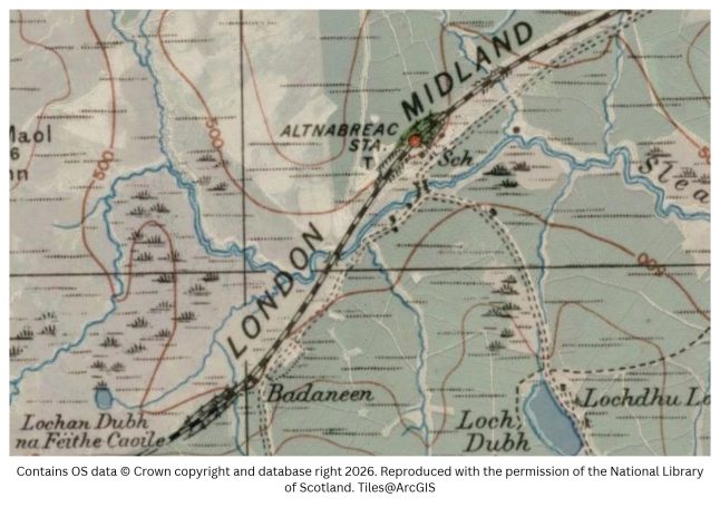 Historic map image of Altnabreac on the northern pilgrimage way