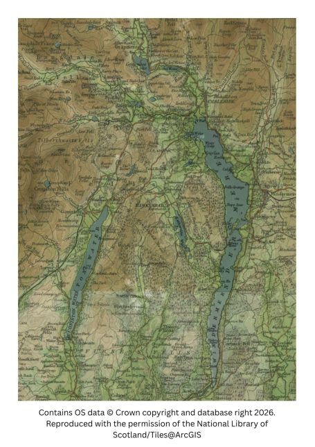 Historic map of the lake district