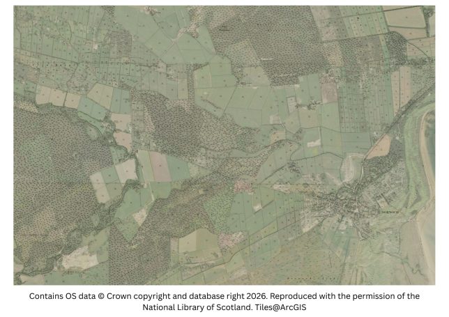 historic map image of dornoch on the northern pilgrimage way