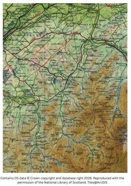 Historic map image of Morebattle, Kirk Yetholm and Hethpool