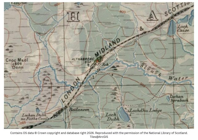 Historic map image of Altnabreac on the northern pilgrimage way