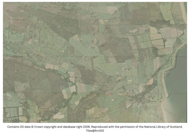 Historic map image of Dornoch on the Northern Pilgrimage Way