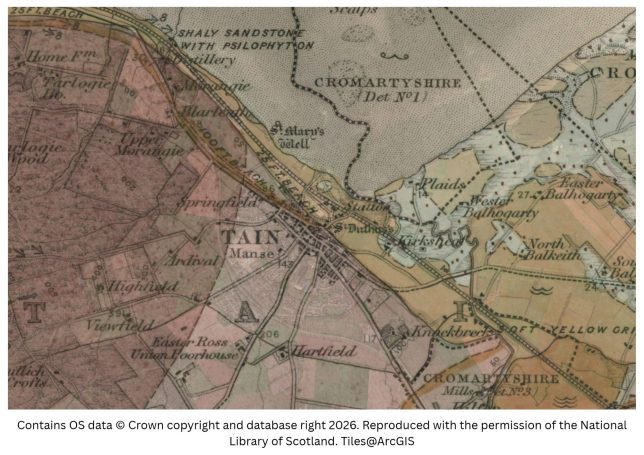 historic map image tain on the north pilgrimage way