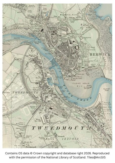 historic map image of berwick upon tweed