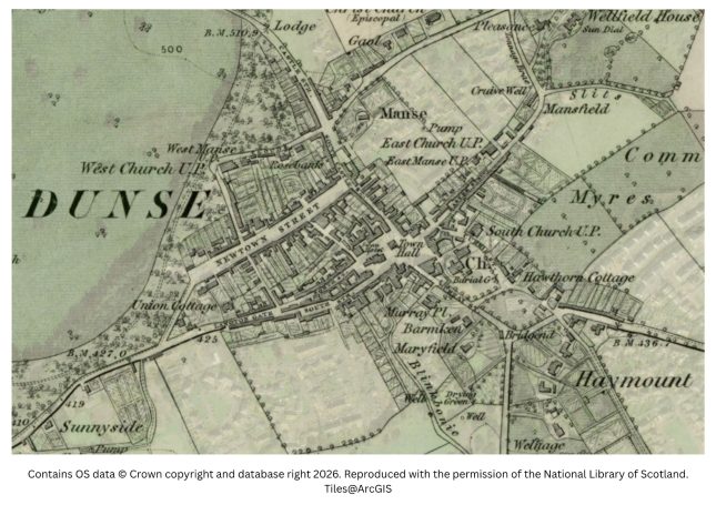 historic map image of Dunse