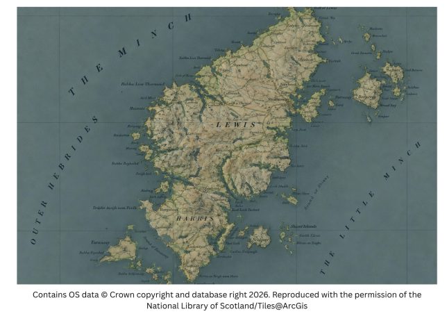 Historic map image of the outer hebrides