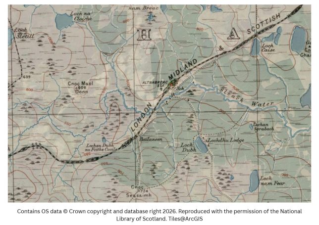 Historic map image of Altnabreac on the northern pilgrimage way