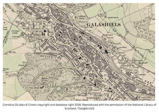 historic map image of galashiels