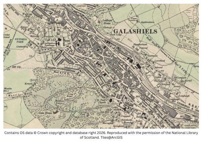 historic map image of galashiels