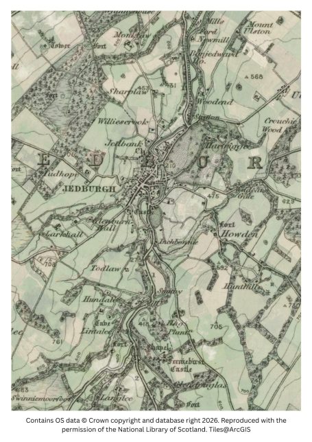 historic map image of jedburgh