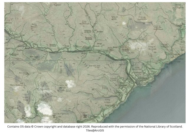 Historic map image of Helmsdale on the Northern Pilgrimage Way
