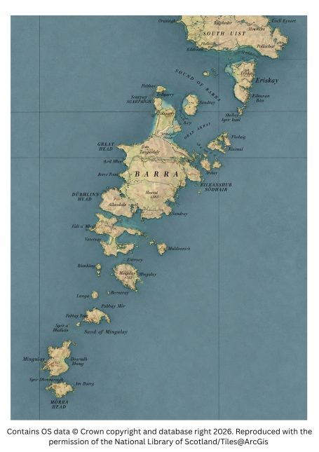 Historic map image of the outer hebrides