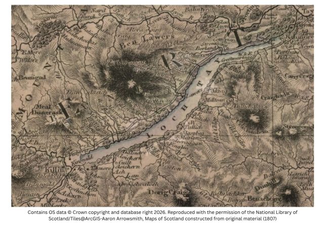 historic image of the central scottish highlands