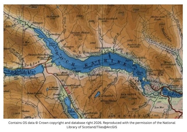 historic map of the trossachs